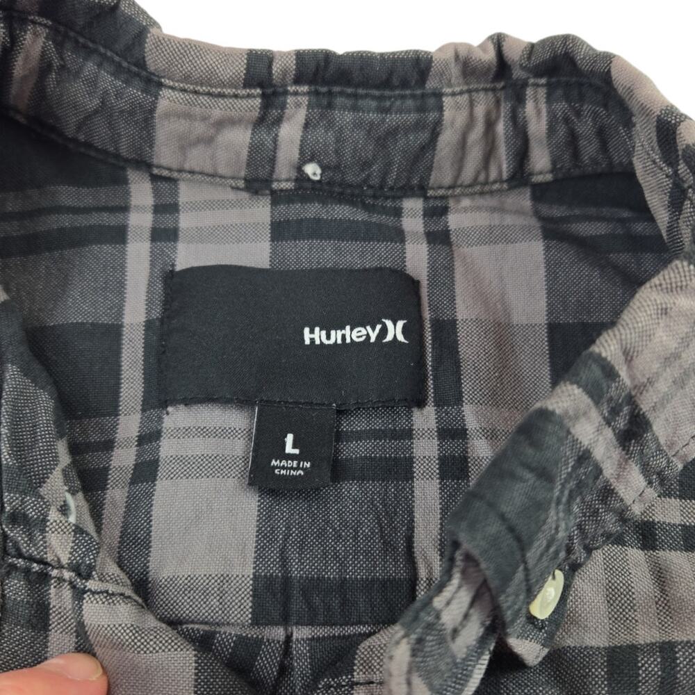Hurley | Black & Grey Long Sleeve Button Down | Size Large - Picture 4 of 5